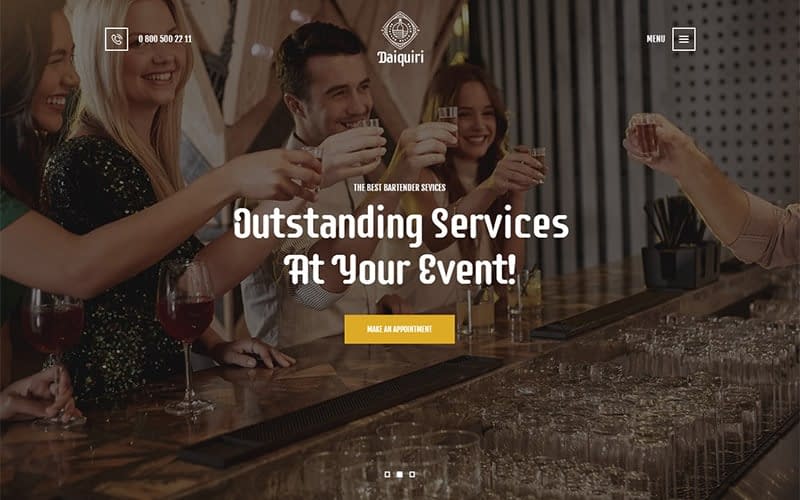 Daiquiri Bartender Services Catering Wp Theme
