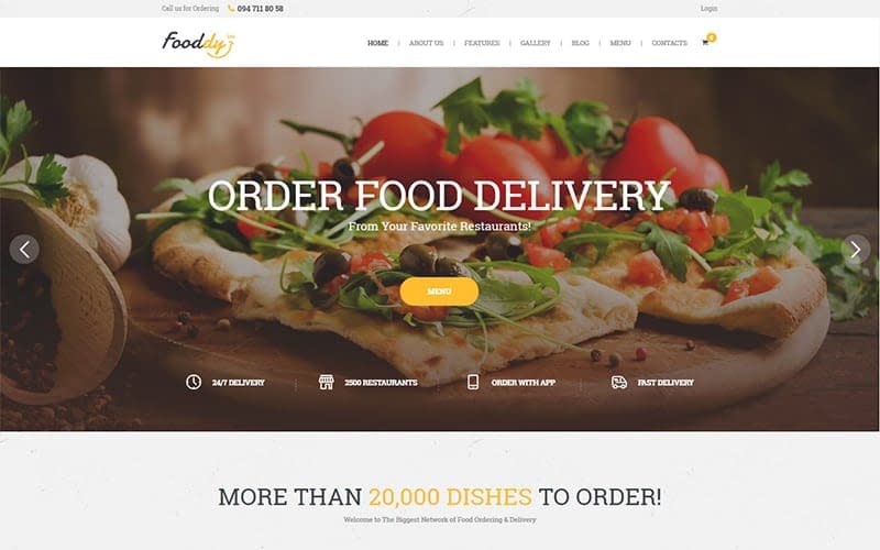 Fooddy 24/7 Food Ordering Delivery Theme