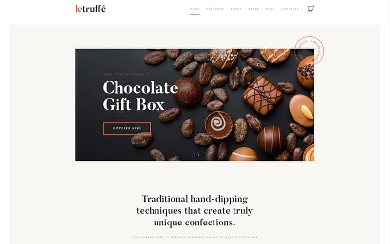 Le Truffe Chocolate Boutique Wordpress Theme