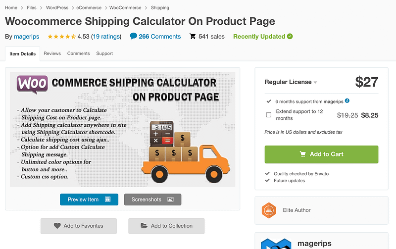WooCommerce Shipping Calculator plugin