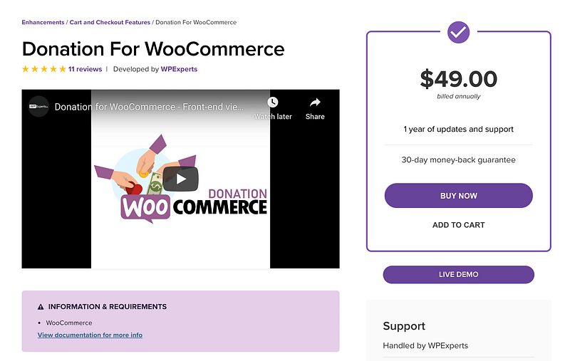 Donation For WooCommerce