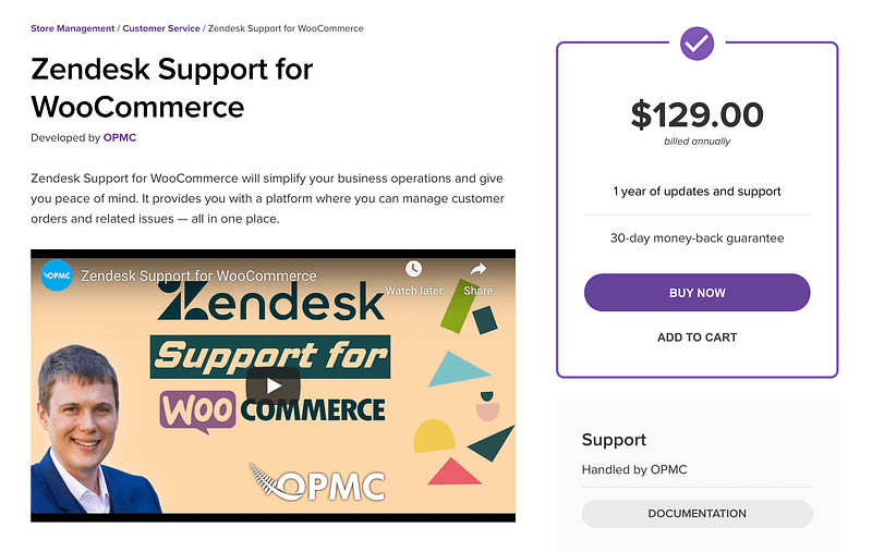 Zendesk Support for WooCommerce