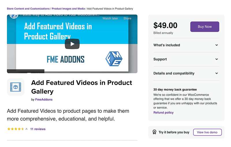 Add Featured Videos in Product Gallery plugin