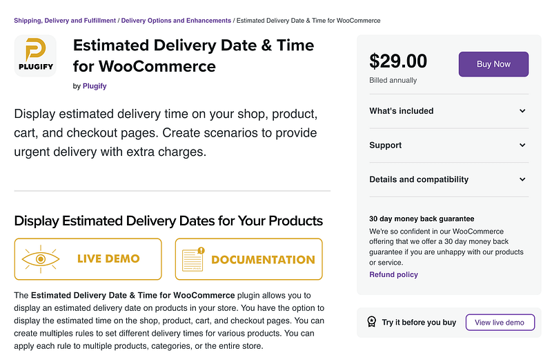 Estimated Delivery Date & TIme for WooCommerce plugin