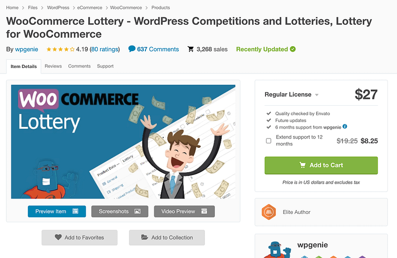 WooCommerce Lottery plugin