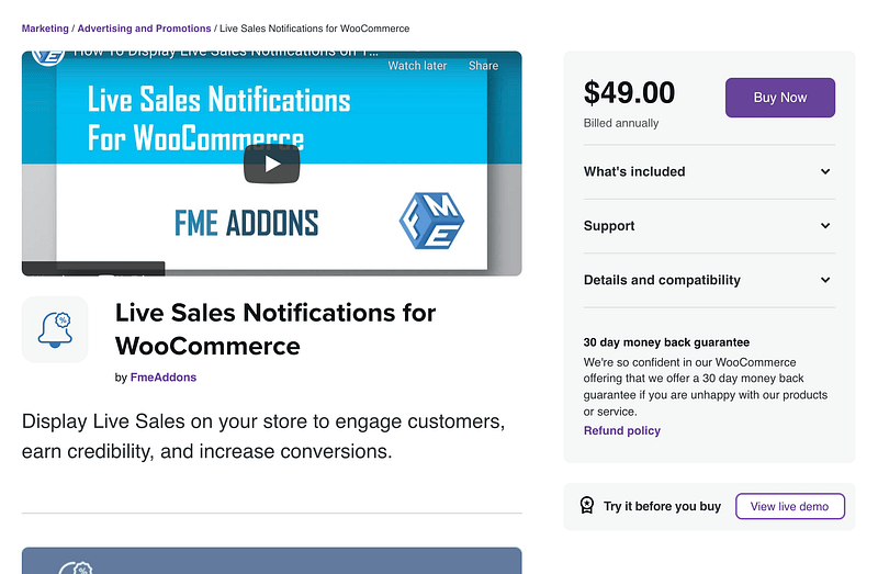 Live Sales Notifications for WooCommerce plugin