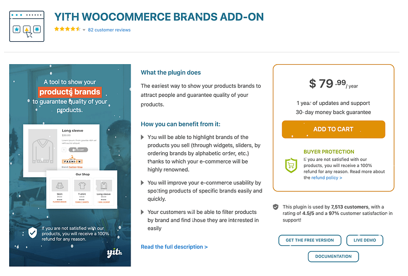 YITH WooCommerce Brands Add-On plugin