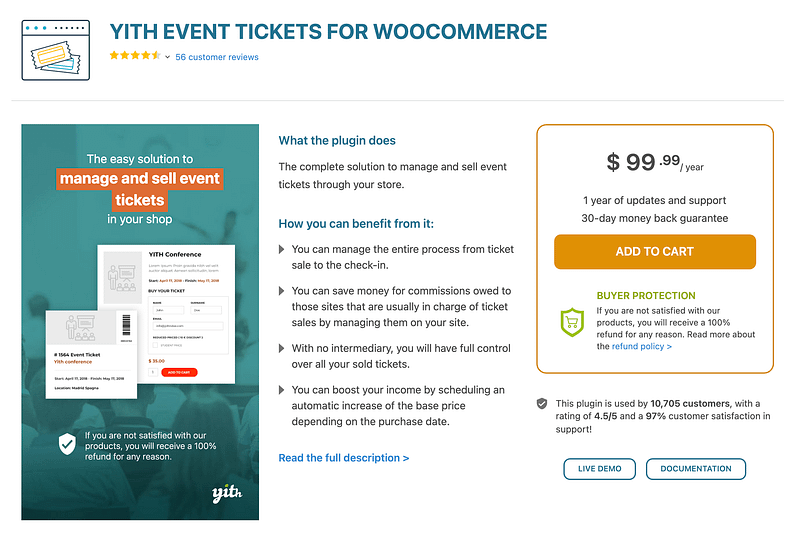 YITH Event Tickets for WooCommerce plugin