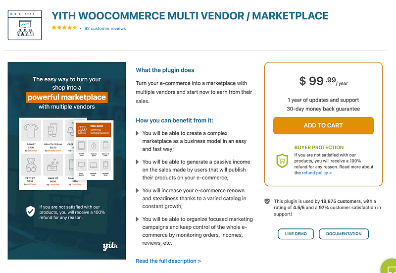 YITH WooCommerce Multi Vendor Marketplace plugin