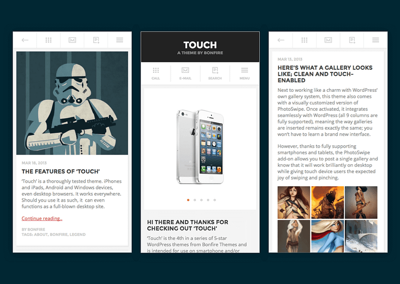 Touch mobile WordPress theme