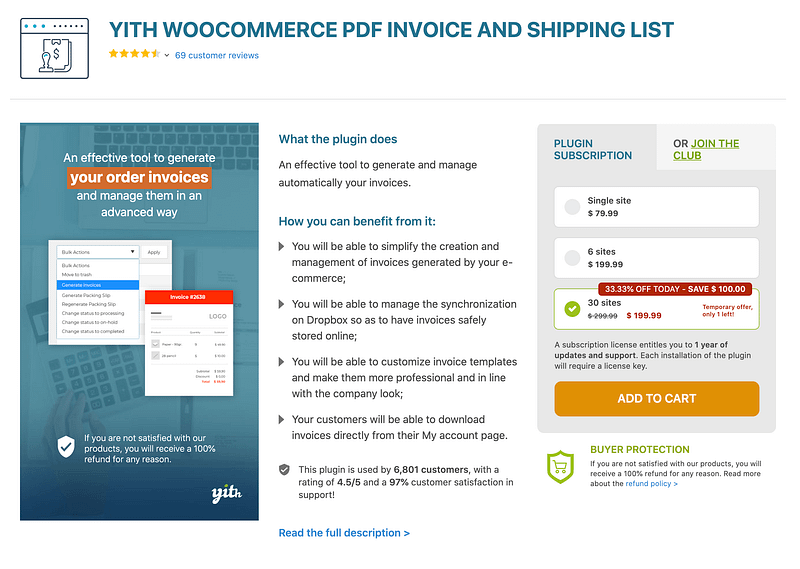 YITH WooCommerce Pdf Invoice