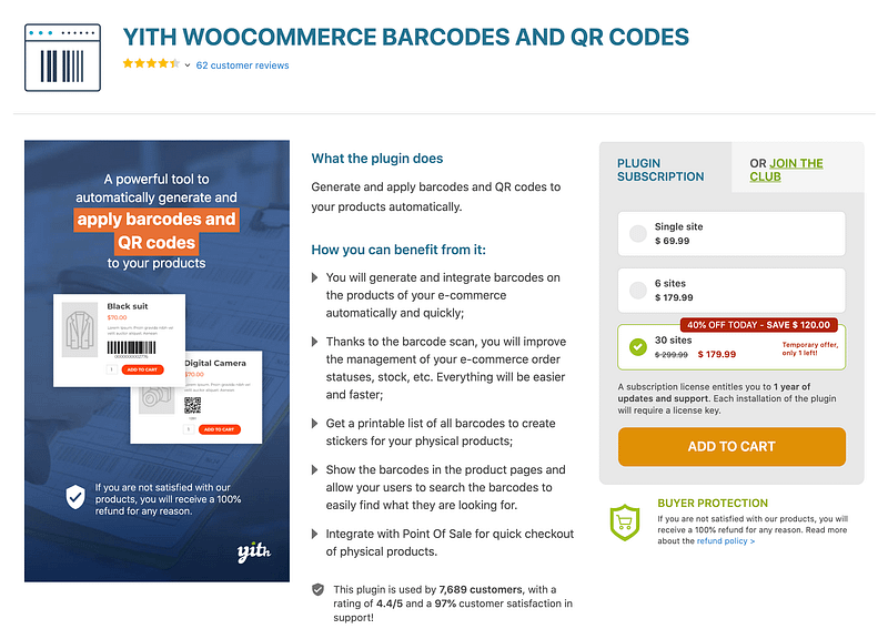 YITH WooCommerce Barcodes & QR Codes