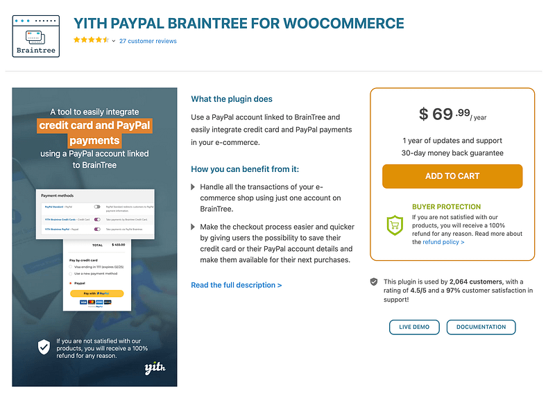 YITH PayPal Braintree for WooCommerce plugin