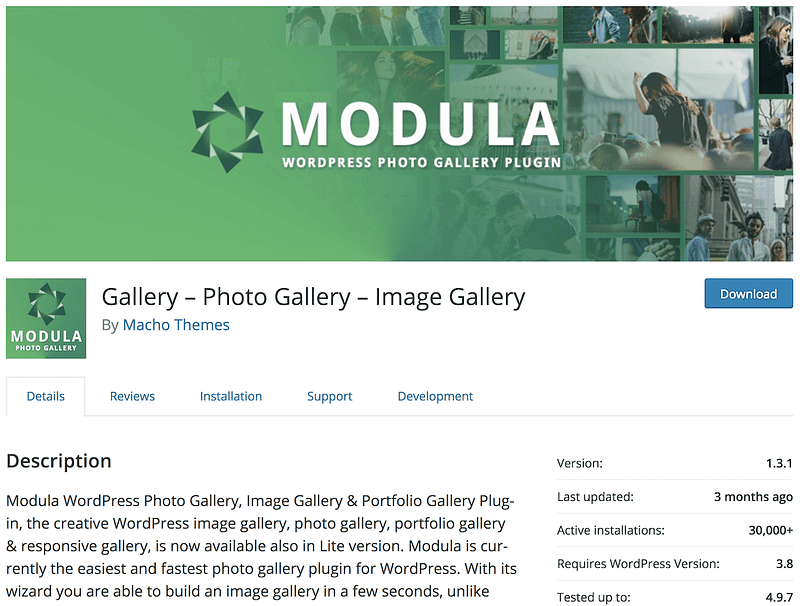 Modula gallery plugin