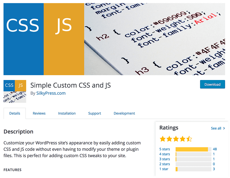 Simple Custom CSS & JS plugin