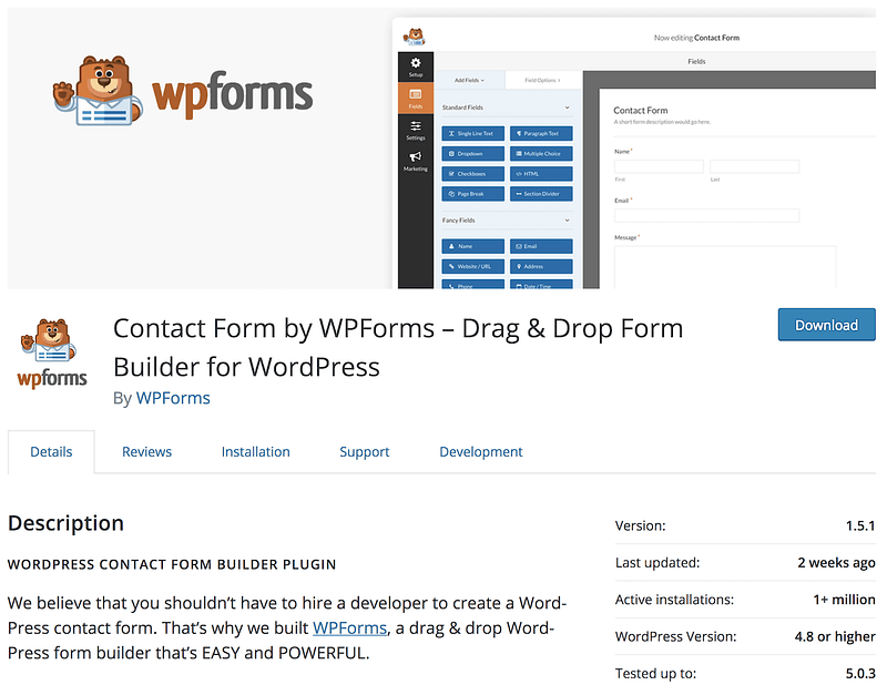 WPForms plugin on wordpress.org