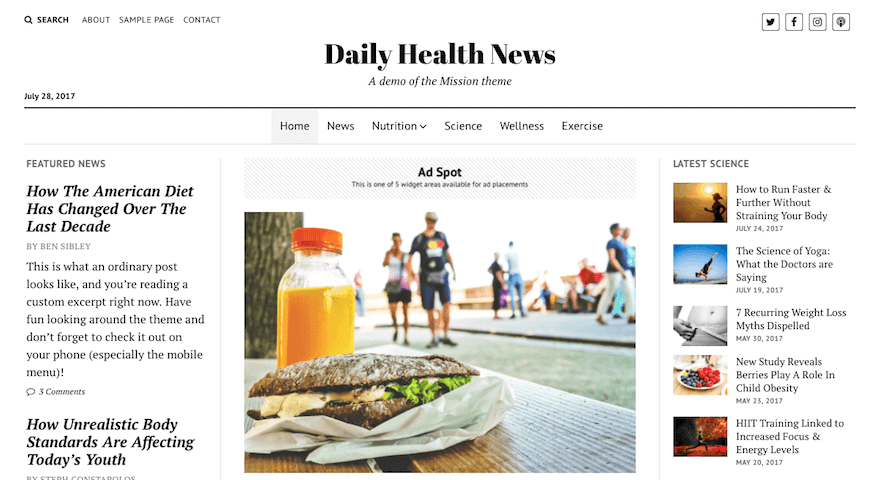 Mission News WordPress theme