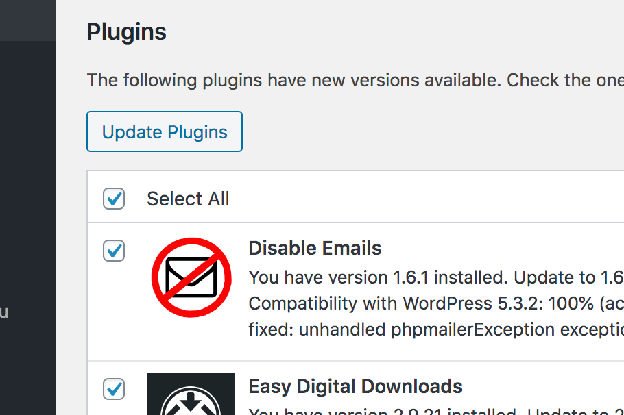 Bulk Update Plugins