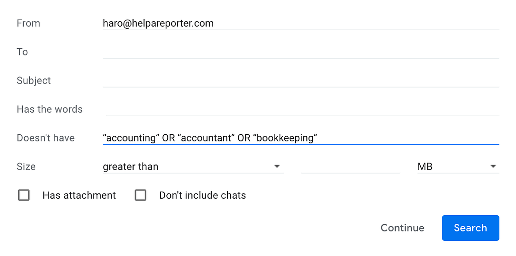 Gmail email filter