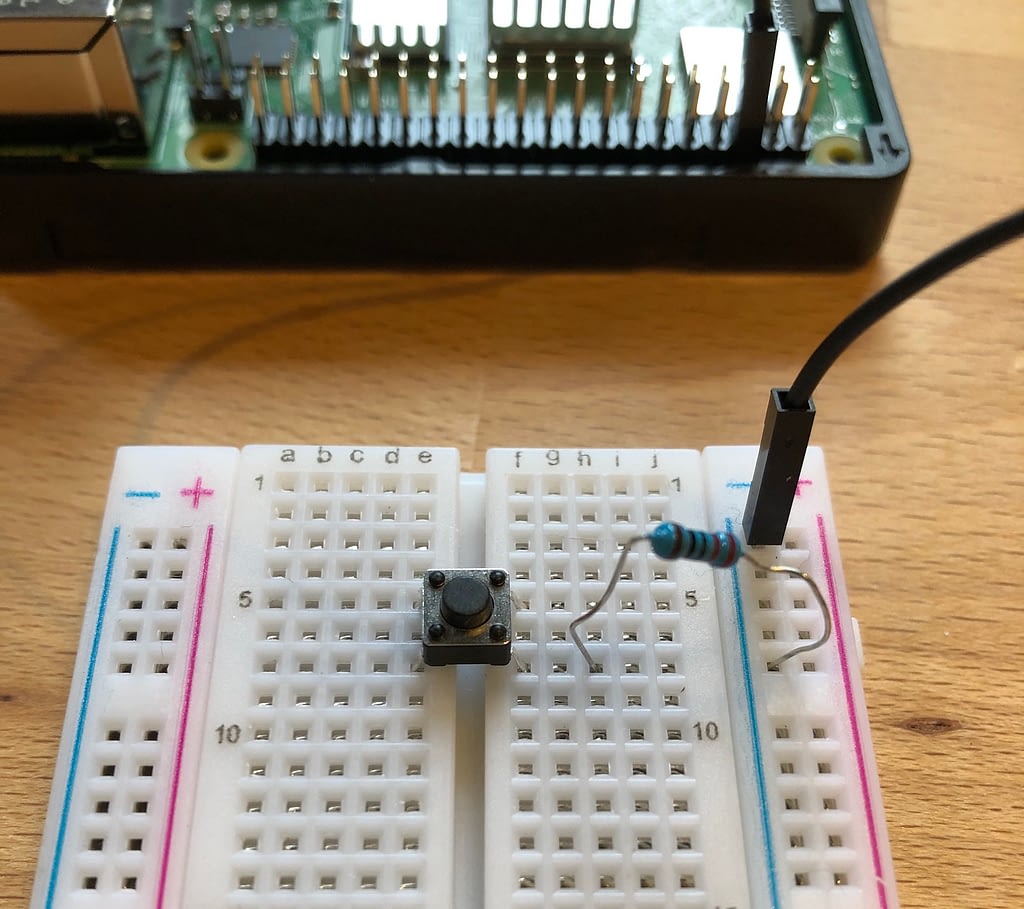 Button connected to breadboard