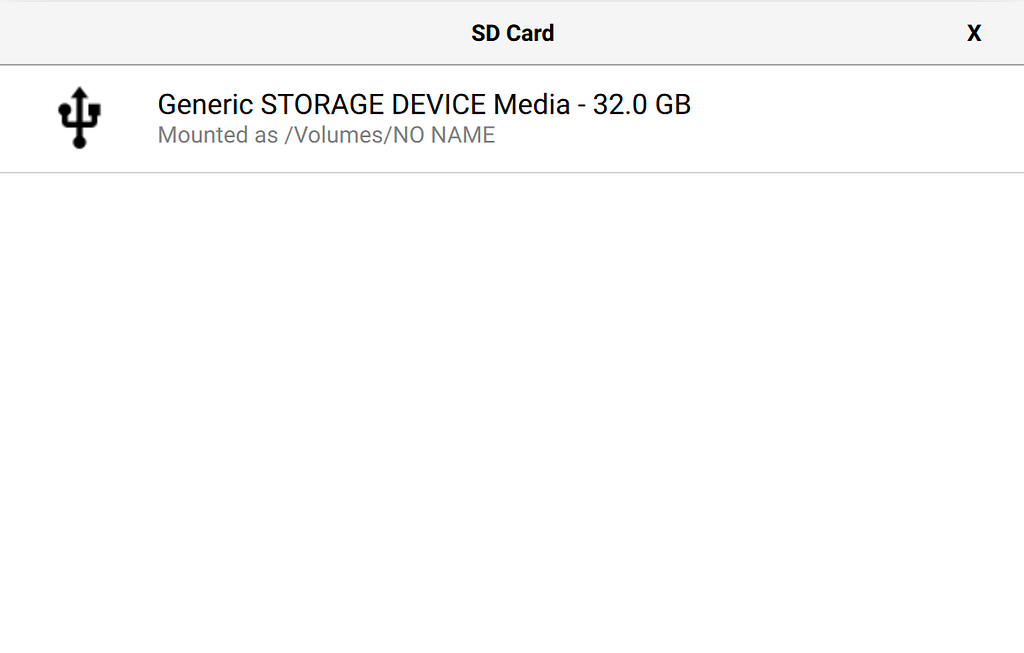 Available SD card