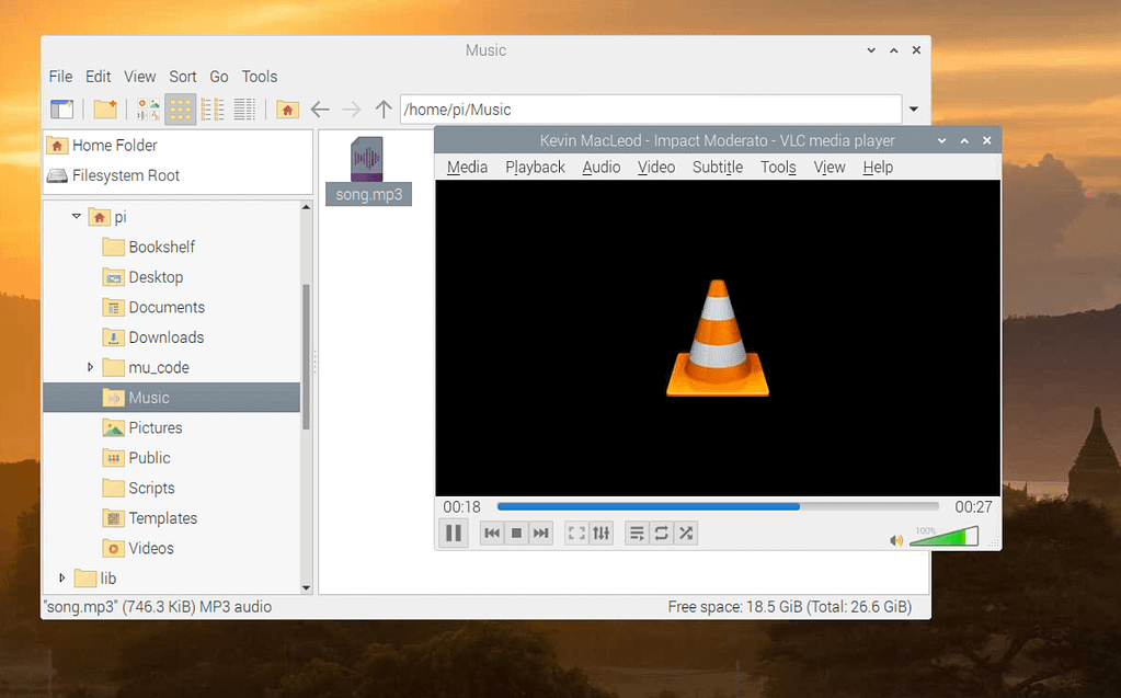 vlc playing song