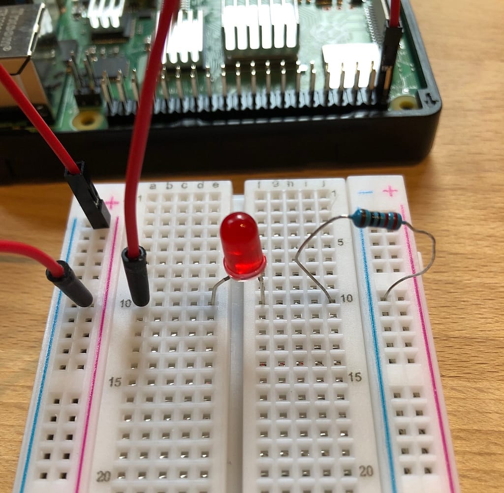 Connect resistor to breadboard