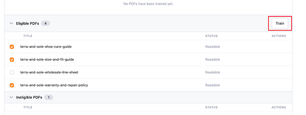 How to train your chatbot with pdfs 3 Training new pdfs