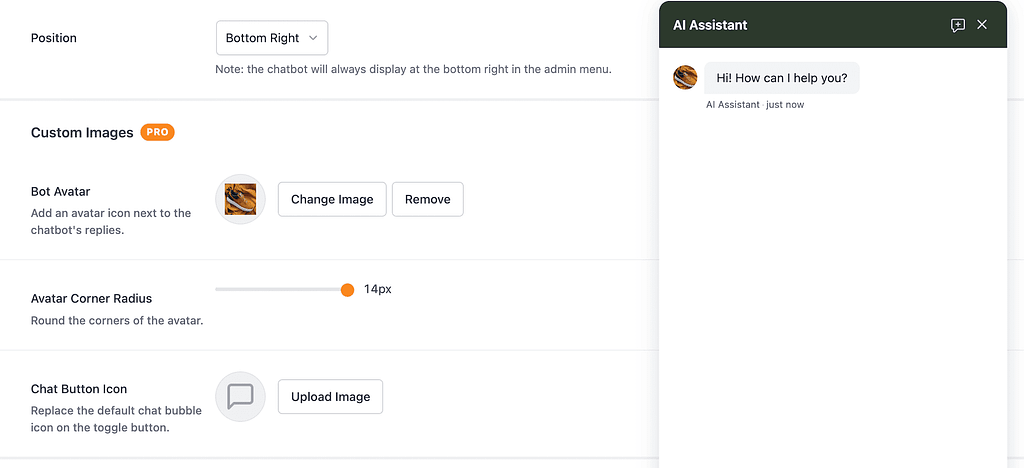 How to customize your chatbot's appearance 6 Uploading a new avatar for the chatbot