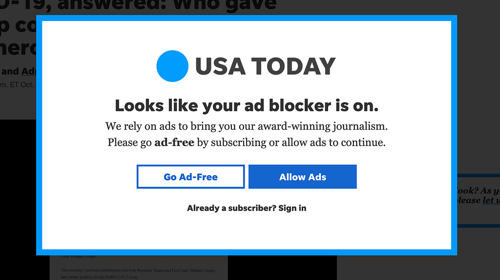 ad blocker popup