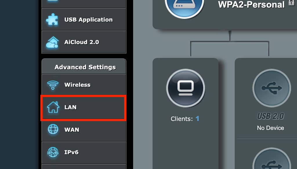 lan settings