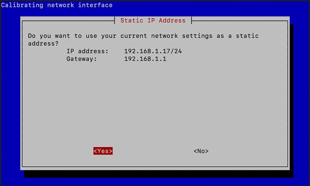Set a static IP address