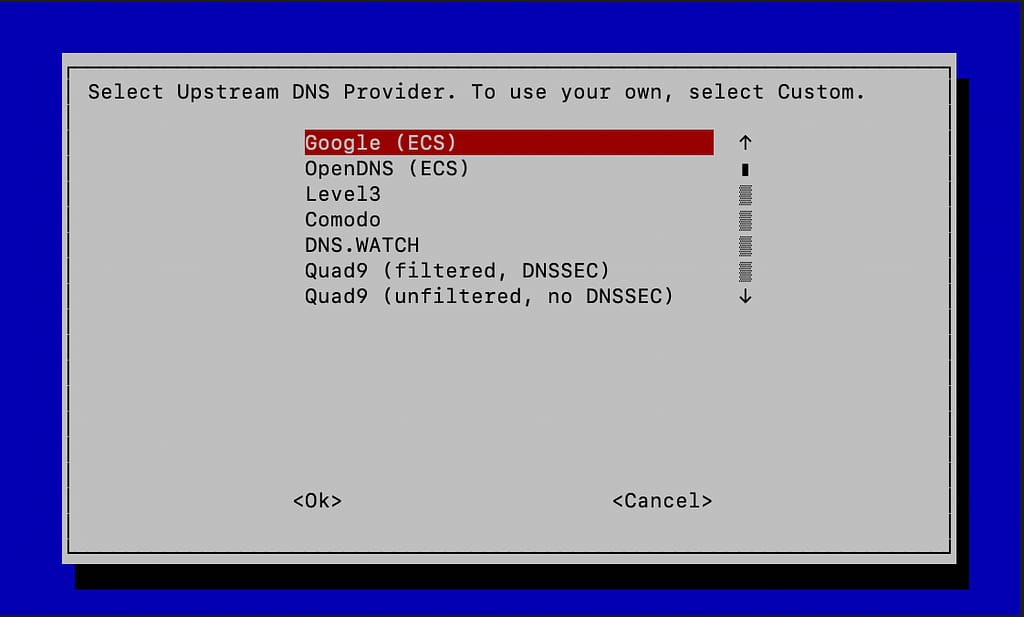Select an upstream provider