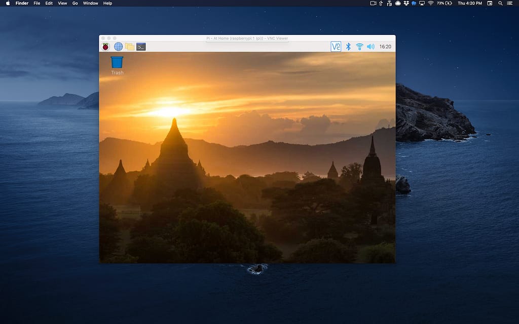 raspberry pi vnc window