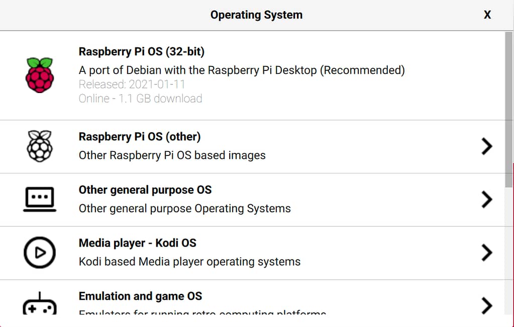 Available OSes