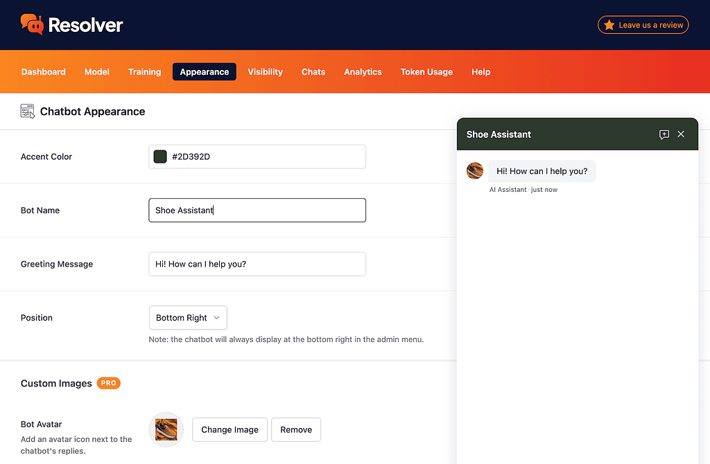 How to customize your chatbot's appearance 3 Customizing the chatbot name