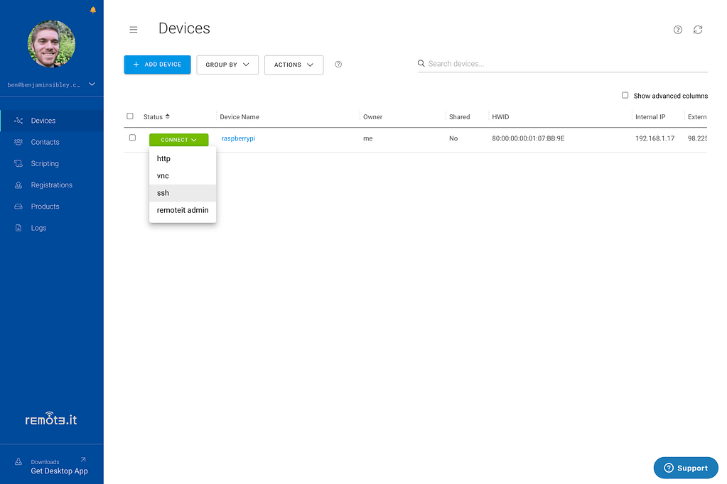 connect ssh remote