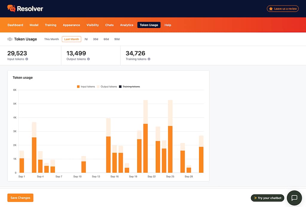 How to track your token usage 1 Resolver token usage menu
