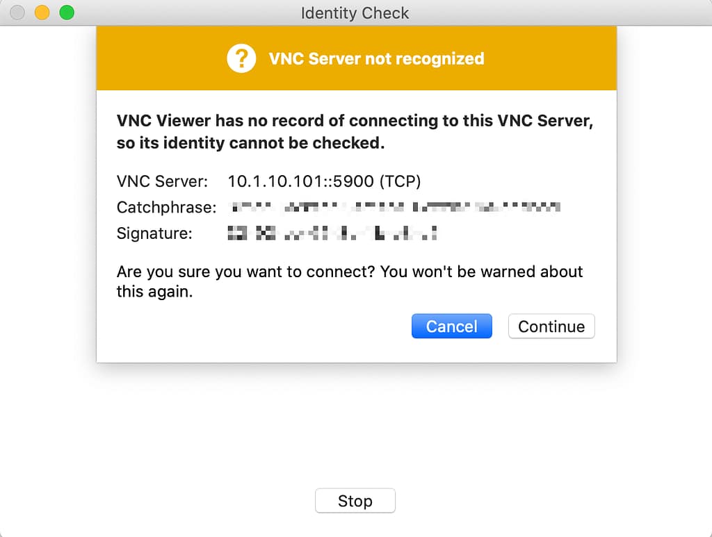 vnc server not recognized 1