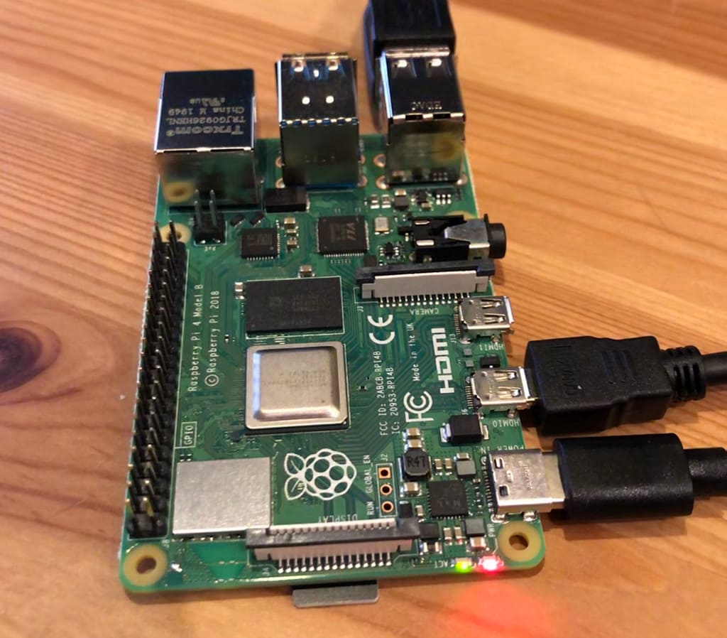 A powered Raspberry Pi 4