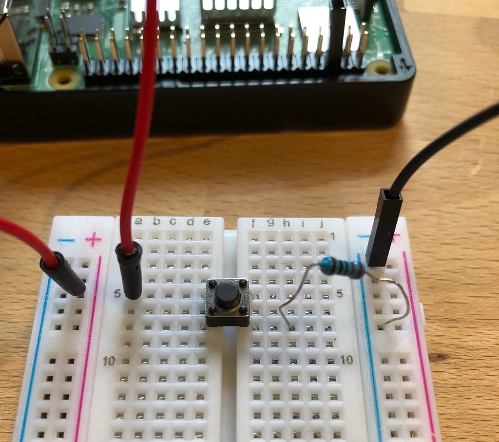 Jumper connecting row 5 to positive rail