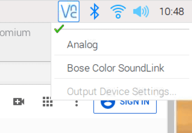 Audio menu